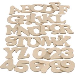 Surtido de letras y números