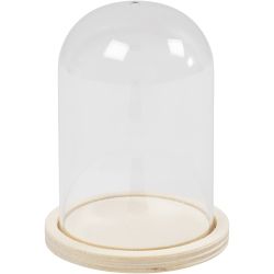 Reloj sobre base de madera