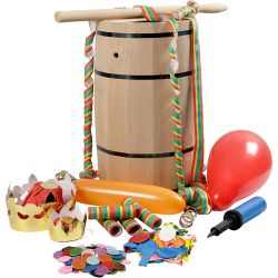 Barril de Carnaval con accesorios