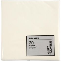 Servilleta, medidas 40x40 cm, 60 gr, blanquecino, 20 ud/ 1 paquete
