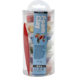 Foam Clay®, Metálica, colores fuertes, 6x14 gr/ 1 paquete