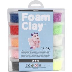Foam Clay®, purpurina, surtido de colores, 10x35 gr/ 1 paquete