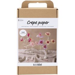 Kit de manualidades Papel Crep&eacute;, Flor, colores pastel, 1 paquete