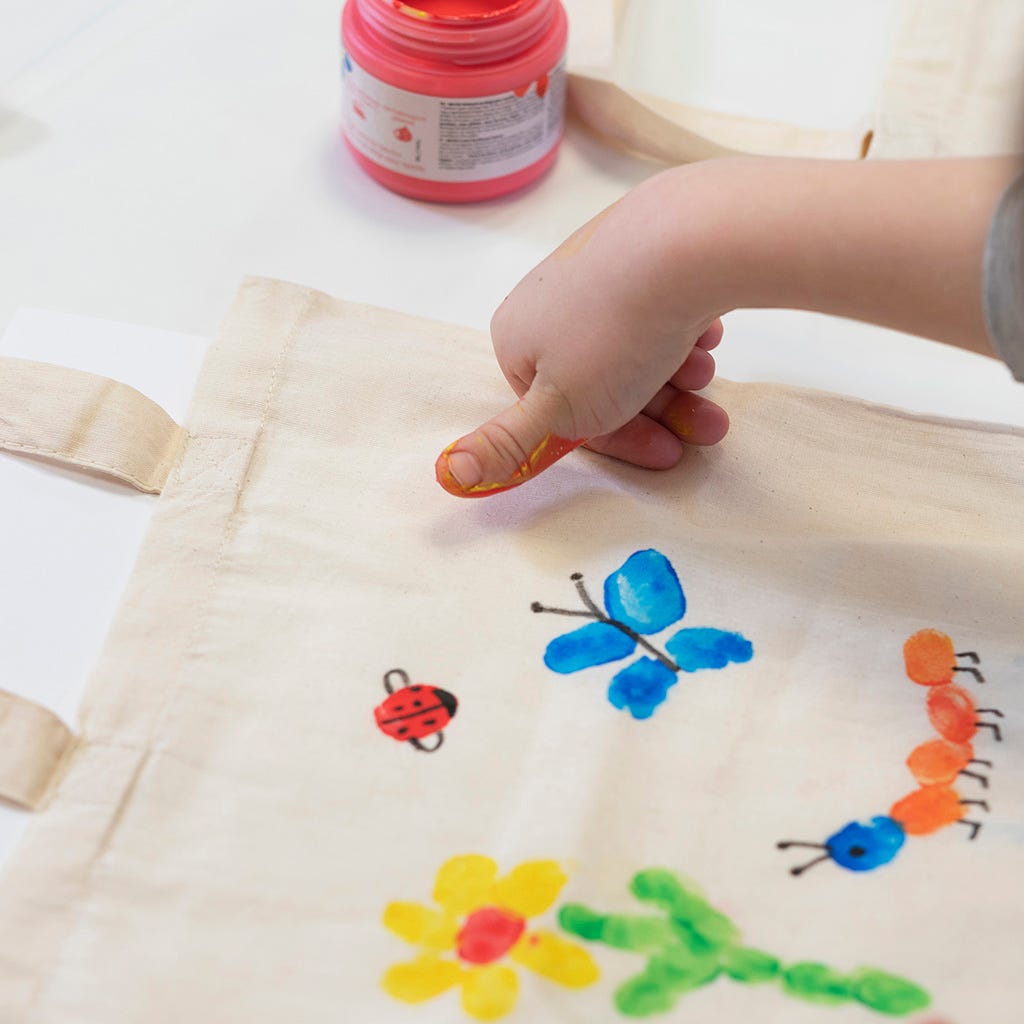 Pintar bolsas de hotsell tela con niños